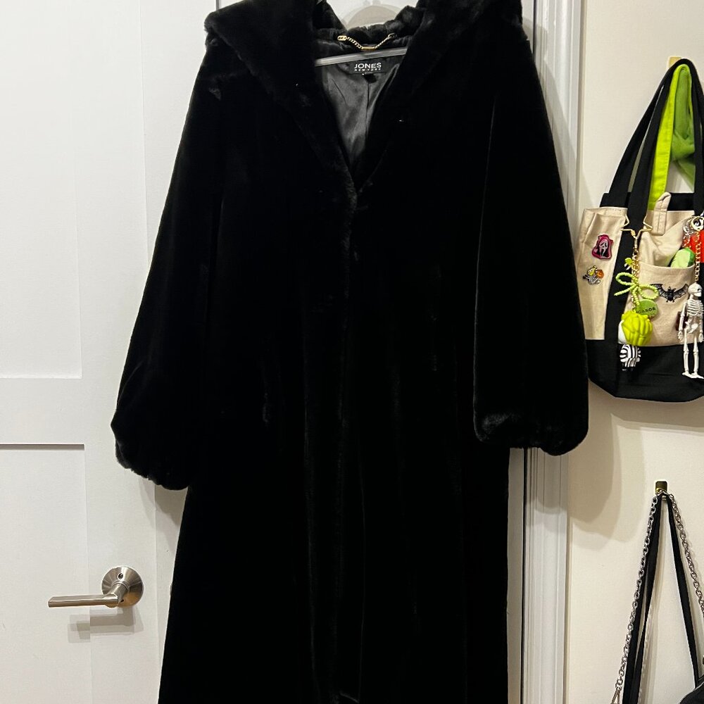 Faux Fur Hooded Maxi Coat